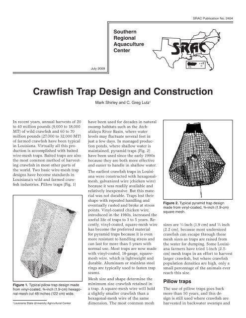 Crawfish Trap Design and Construction - SRAC Fact Sheets