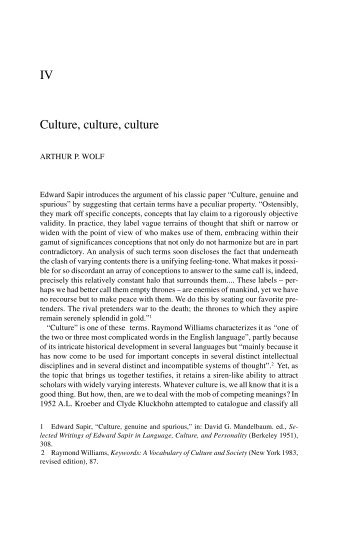 IV Culture, culture, culture - NEHA