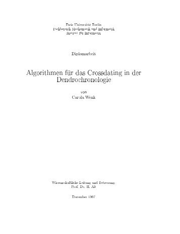 Algorithmen f ur das Crossdating in der Dendrochronologie