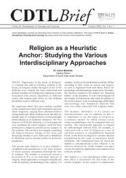 Religion as a Heuristic Anchor: Studying the Various ... - CDTL