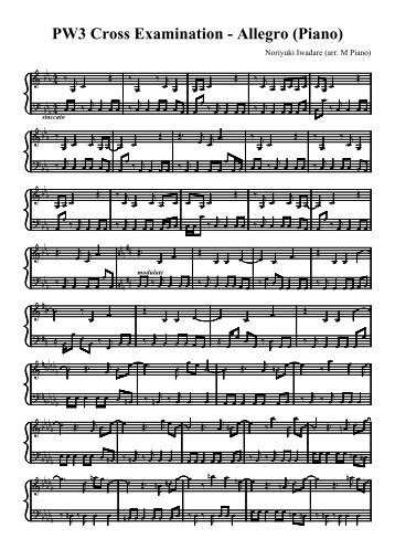 Cross Examination - Allegro (Piano) - Gyakusheets