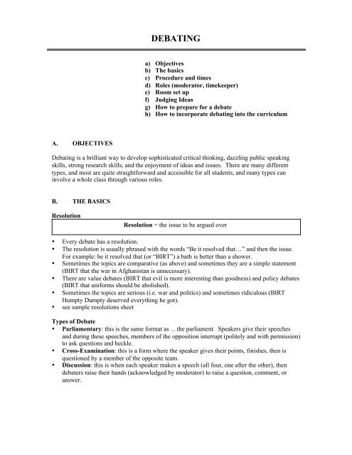 Moderator Script For Debate