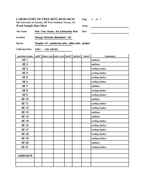 crossdating exercises - Laboratory of Tree-Ring Research ...