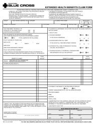 EXTENDED HEALTH BENEFITS CLAIM FORM - Manitoba Blue Cross