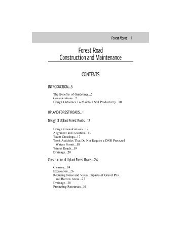 Forest Road Construction and Maintenance