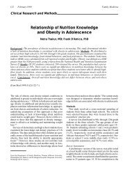 Relationship of Nutrition Knowledge and Obesity in ... - STFM