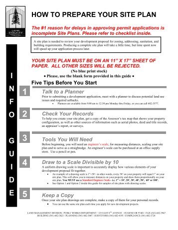 How to Prepare Your Site Plan Handout - Lane County, Oregon