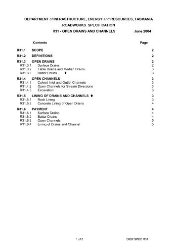 Open Drains and Channels, (PDF) - Transport Tasmania