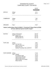 WASHINGTON COUNTY TOWN AND COUNTY TAX RATES