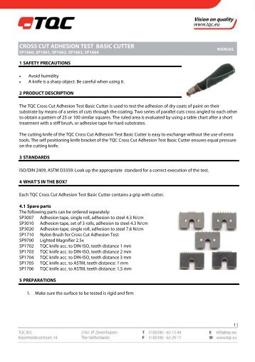 cross cut adhesion test basic cutter - Thermimport Quality Control