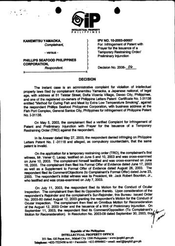 10-2003-00007 - Intellectual Property Office of the Philippines