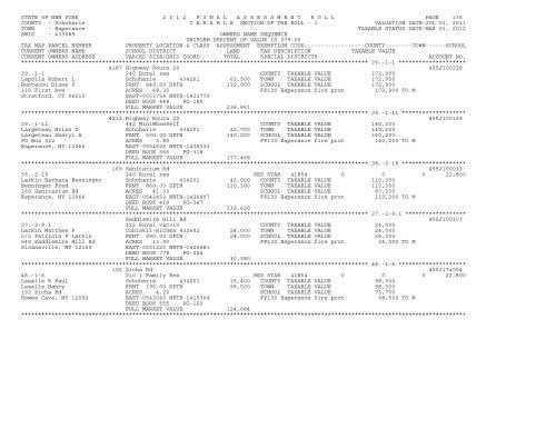 Town Assessment Roll - Schoharie County