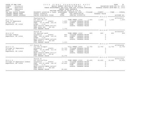 Town Assessment Roll - Schoharie County