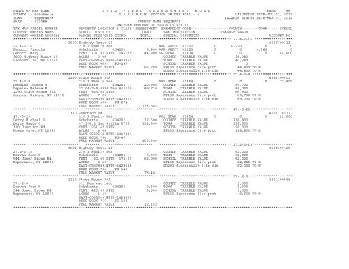 Town Assessment Roll - Schoharie County