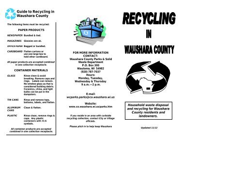 Recycling in Waushara County