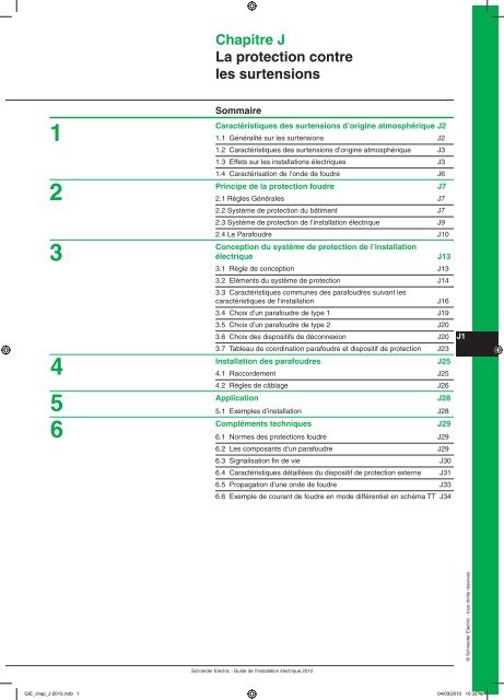 Chapitre J La protection contre les surtensions - Electrical ...