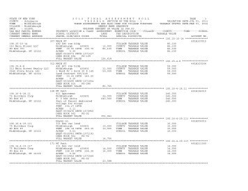 Town Assessment Roll - Schoharie County