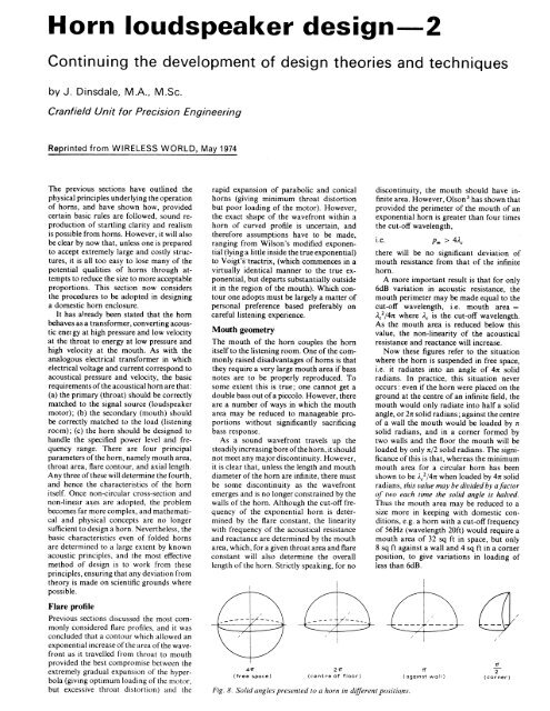 Horn Loudspeaker Design Part 2, PDF, 1426KB