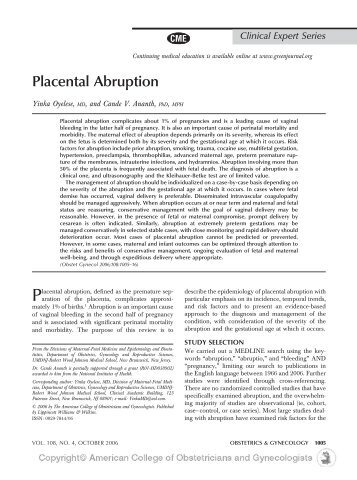 Placental abruption - utili