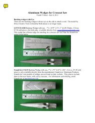 Aluminum Wedges for Crosscut Saw - Wilderness.net