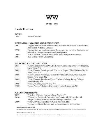 Leah Durner - Winston Wächter Fine Art