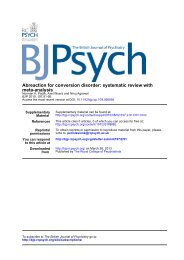 Abreaction for conversion disorder - The British Journal of Psychiatry