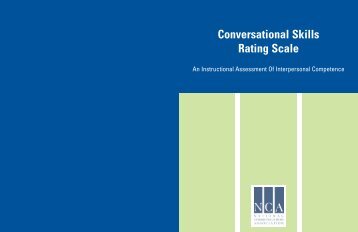 Conversational Skills Rating Scale - National Communication ...