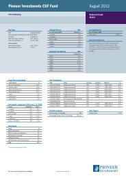 Pioneer Investments CSF Fund August 2012 - Fundinfo