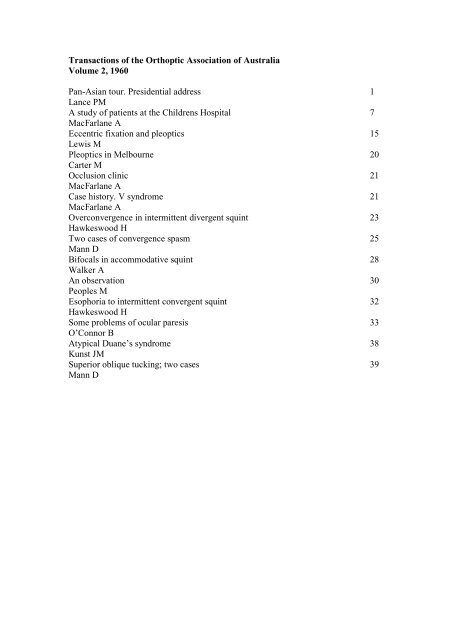 Australian Orthoptic Journal