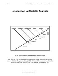 Introduction to Cladistic Analysis - Integrative Biology - University of ...
