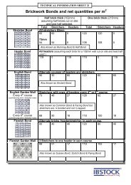 Brickwork Bonds and net quantities per m2 (continued) - Ibstock