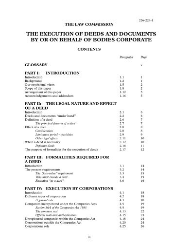 Execution of Deeds and Documents by or on - Law Commission