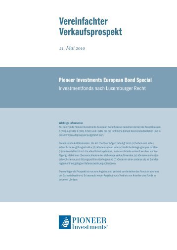 21. Mai 2010 - Pioneer Investments