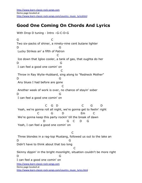 Good One Coming On Chords And Lyrics - Kirbys Covers For Country