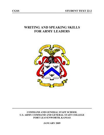 Writing and Speaking Skills for Army Leaders - The Air University