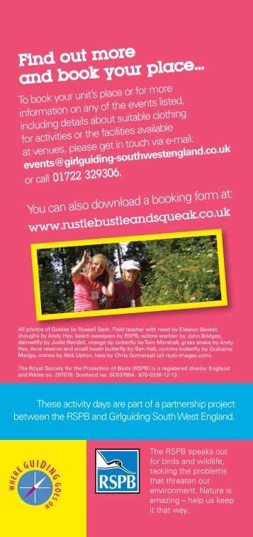 Reserve Activity Days Leaflet - Rustle, Bustle & Squeak