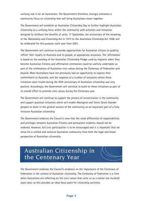 Australian Citizenship... A Common Bond - The Southern Cross Group