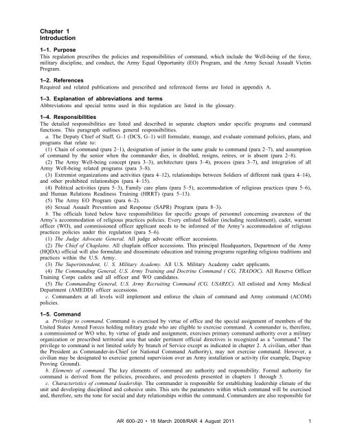 AR 600-20, Army Command Policy - Army Publishing Directorate ...