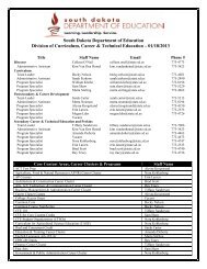 South Dakota Department of Education Division of Curriculum ...