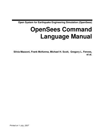 OpenSees Command Language Manual - Open System for