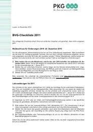 BVG-Checkliste 2011 - PKG Pensionskasse
