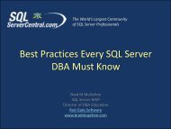 Best Practices Every SQL Server DBA Must Know - Brad M McGehee