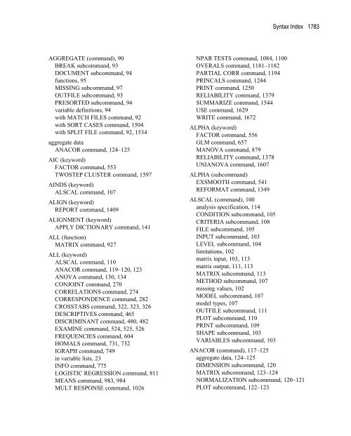 SPSS® 12.0 Command Syntax Reference