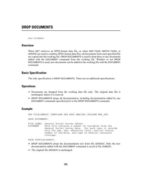 SPSS® 12.0 Command Syntax Reference