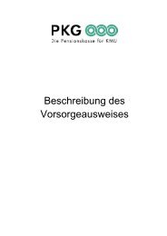 Beschreibung des Vorsorgeausweises - PKG Pensionskasse