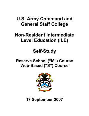 U.S. Army Command and General Staff College Non-Resident ...