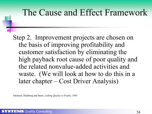 Cost of Quality As a Driver for Continuous - Systems Quality ...