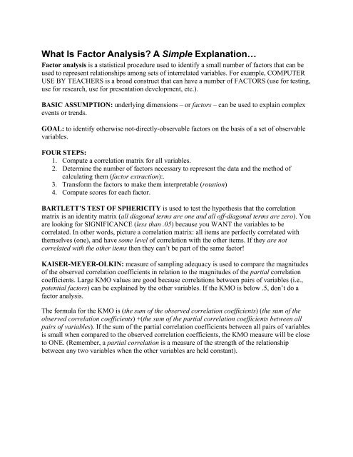 Factor Analysis: Easy Definition - Statistics How To