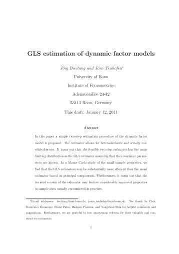 GLS estimation of dynamic factor models