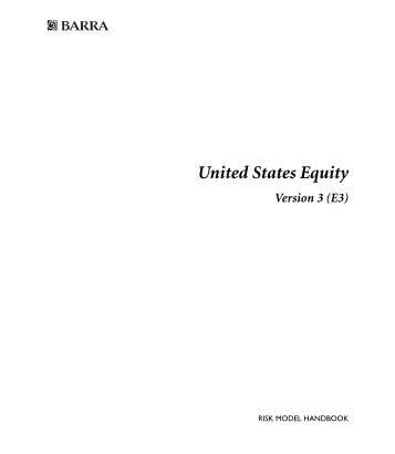 United States Equity (USE3) Model Handbook - Alacra Inc